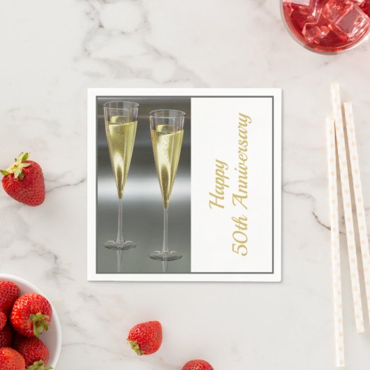 Champagne Glasses 50th Wedding Jubileum Party Servet (Insitu)