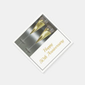 Champagne Glasses 50th Wedding Jubileum Party Servet (Hoek)