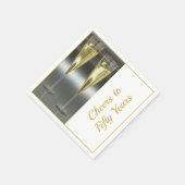 Champagne Glasses 50th Wedding Jubileum Party Servet (Hoek)