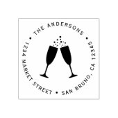 Champagne Glasses | Aangepast retouradres Rubberstempel (Afrduk)