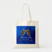 Champagne Glasses and Blue Background Tote Bag (Voorkant)