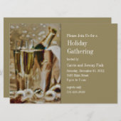 Champagne Glasses and Bucket Holiday Party Kaart (Voorkant / Achterkant)