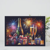 Champagne Glasses and Bucket Holiday Party Kaart (Staand voorkant)