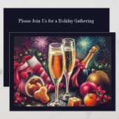 Champagne Glasses and Bucket Holiday Party Kaart (Voorkant / Achterkant)