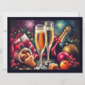 Champagne Glasses and Bucket Holiday Party Kaart (Voorkant)