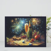 Champagne Glasses and Bucket Holiday Party Kaart (Staand voorkant)