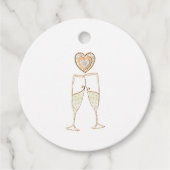 Champagne Glasses and Hearts Bedankjes Labels (Voorkant)