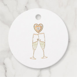 Champagne Glasses and Hearts Bedankjes Labels