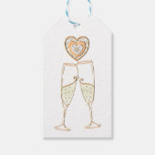 Champagne Glasses and Hearts Cadeaulabel (Voorkant)