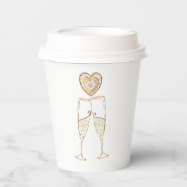 Champagne Glasses and Hearts Papieren Bekers