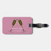 Champagne Glasses and Pink Background  Bagagelabel (Achterkant horizontaal)