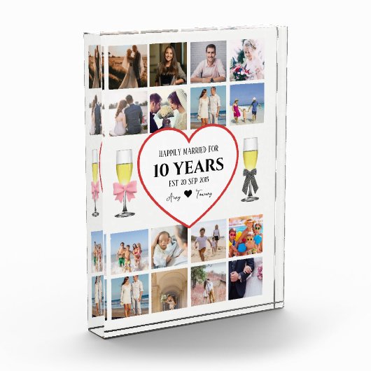 Champagne Glasses Anniversary Photo Block Fotoblokken (Links)