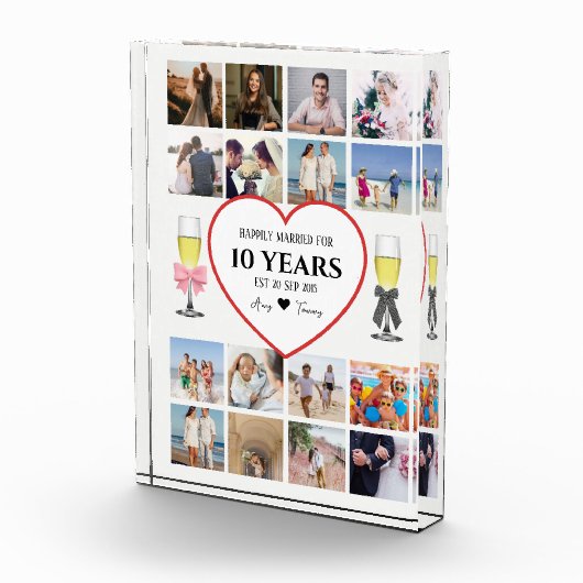 Champagne Glasses Anniversary Photo Block Fotoblokken (Rechts)