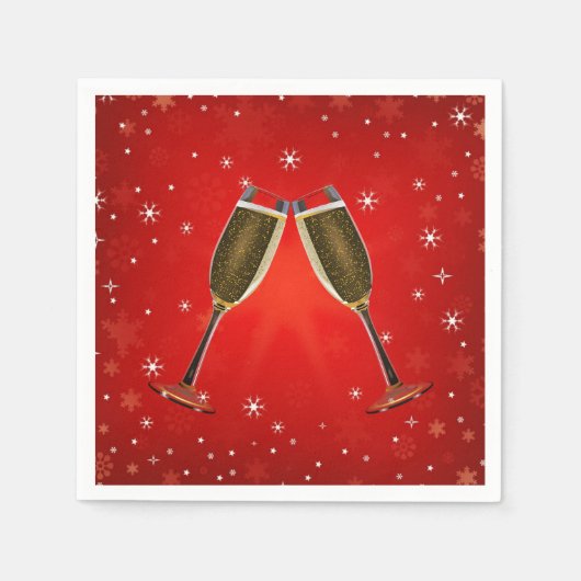 Champagne Glasses Celebration Gold op Red Servet (Voorkant)