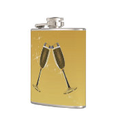 Champagne Glasses Celebration on Gold Heupfles (Links)