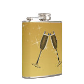 Champagne Glasses Celebration on Gold Heupfles (Rechts)