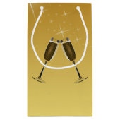 Champagne Glasses Celebration on Gold Klein Cadeauzakje (Achterkant)