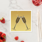 Champagne Glasses Celebration on Gold Servetten (Insitu)