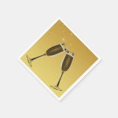 Champagne Glasses Celebration on Gold Servetten (Hoek)