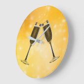 Champagne Glasses Celebration on Sparking Gold Grote Klok (Hoek)