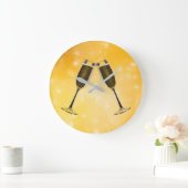 Champagne Glasses Celebration on Sparking Gold Grote Klok (Huis)