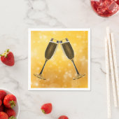 Champagne Glasses Celebration on Sparking Gold Servet (Insitu)