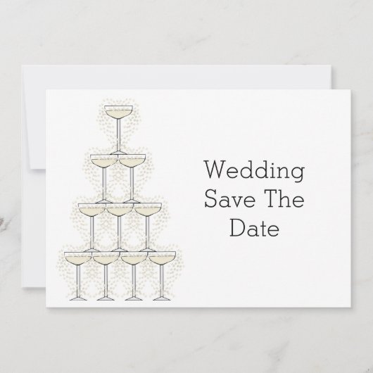Champagne Glasses Design Wedding Save The Date (Voorkant)