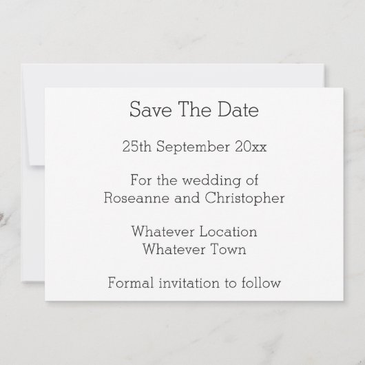 Champagne Glasses Design Wedding Save The Date (Achterkant)