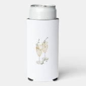 Champagne Glasses Engagement Party Gold Text Seltzer Blikjeskoeler (Seltzer Achterkant)