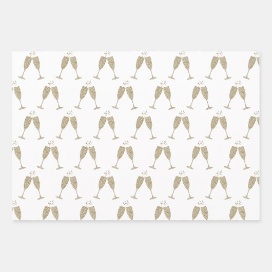 Champagne Glasses — Flat Sheets Inpakpapier Vel (Voorkant 3)
