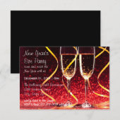 Champagne Glasses Foto - 3x5 New Year's Eve Party Kaart (Voorkant / Achterkant)