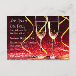 Champagne Glasses Foto - 3x5 New Year's Eve Party Kaart