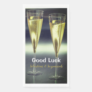 Champagne Glasses Good Luck Party Servet