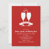 Champagne Glasses Holiday Kaart (Voorkant)