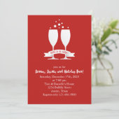 Champagne Glasses Holiday Kaart (Staand voorkant)