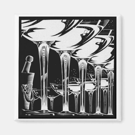 Champagne Glasses Magneet (Voorkant)