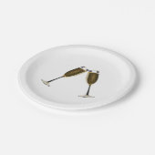 Champagne Glasses Papieren Bordje (Gekanteld)