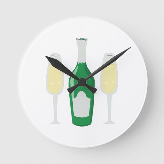 Champagne Glasses Ronde Klok (Voorkant)