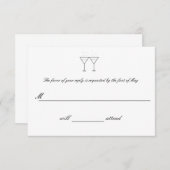"Champagne Glasses" RSVP-kaarten RSVP Kaartje (Voorkant / Achterkant)