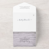 Champagne Glasses Rustic Wood String Light Wedding All In One Uitnodiging (Buitenkant)