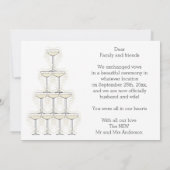 Champagne Glasses Simple Wedding Announcement Card Kaart (Achterkant)