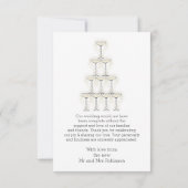 Champagne Glasses Simple Wedding Bedankkaart (Achterkant)