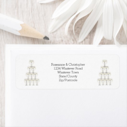 Champagne Glasses Simple Wedding Etiket (Insitu)