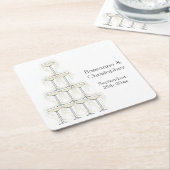 Champagne Glasses Simple Wedding Kartonnen Onderzetters (Schuin)