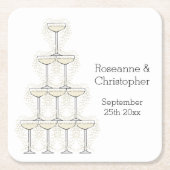 Champagne Glasses Simple Wedding Kartonnen Onderzetters (Voorkant)