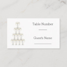 Champagne Glasses Simple Wedding Plaatskaartje