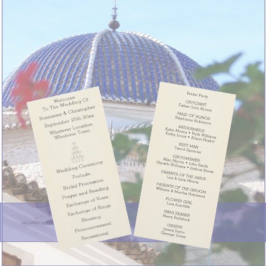 Champagne Glasses Simple Wedding Programmakaart