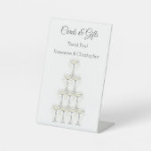 Champagne Glasses Simple Wedding Reclamebord Met Voetstuk (Voorkant)