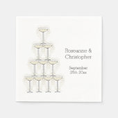 Champagne Glasses Simple Wedding Servet (Voorkant)