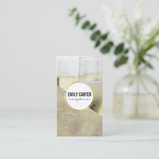 Champagne Glasses Visitekaartje (Staand voorkant)